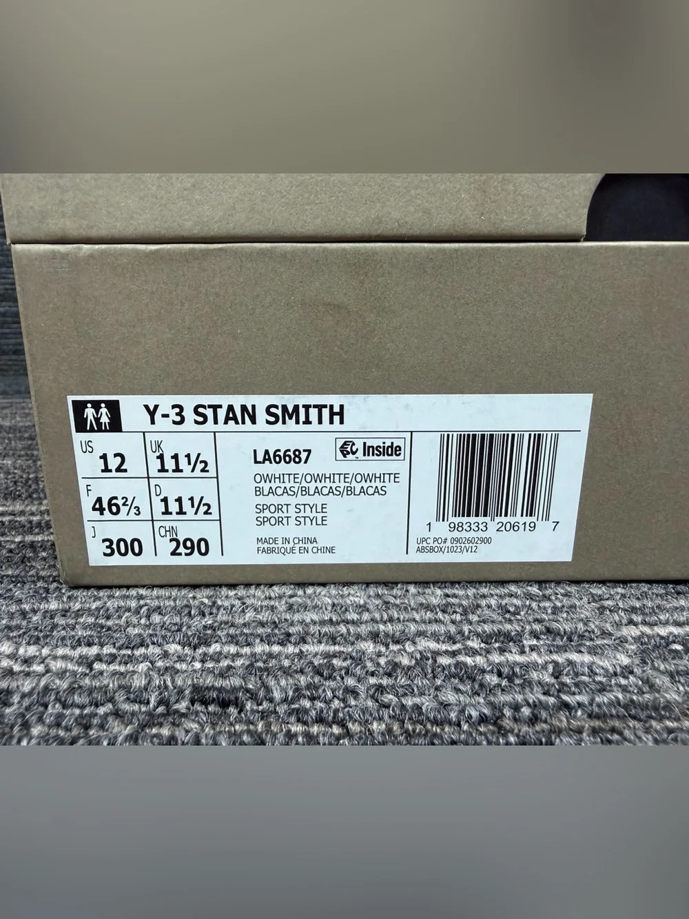 Adidas Y-3 Stan Smith Trainers Off White Leather Low-Profile Sneaker Mens 12 New
